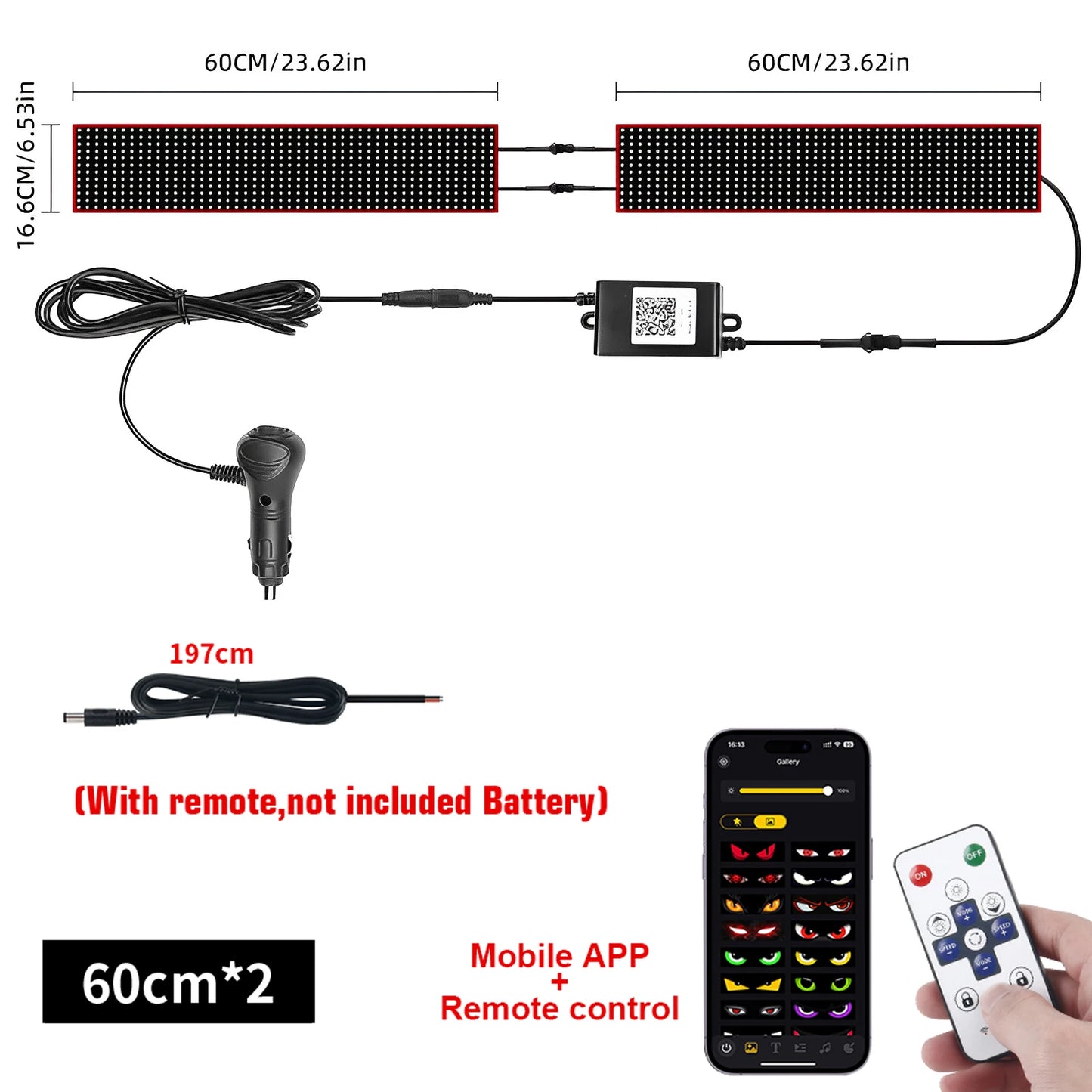 GlowMotion Devil Eye LED Matrix Display (APP Control, 12/24V)