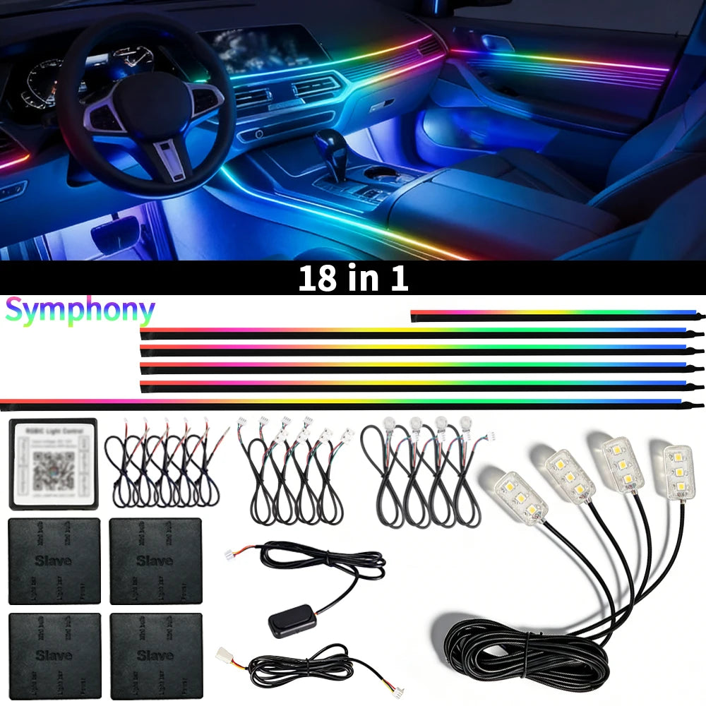 GlowMotion 18-in-1 RGB Car Ambient Lights (64 Colors)