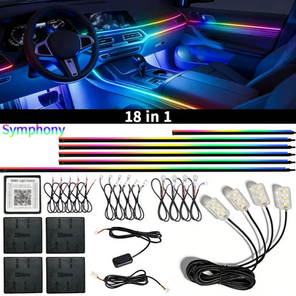 GlowMotion 18-in-1 RGB Car Ambient Lights (64 Colors)
