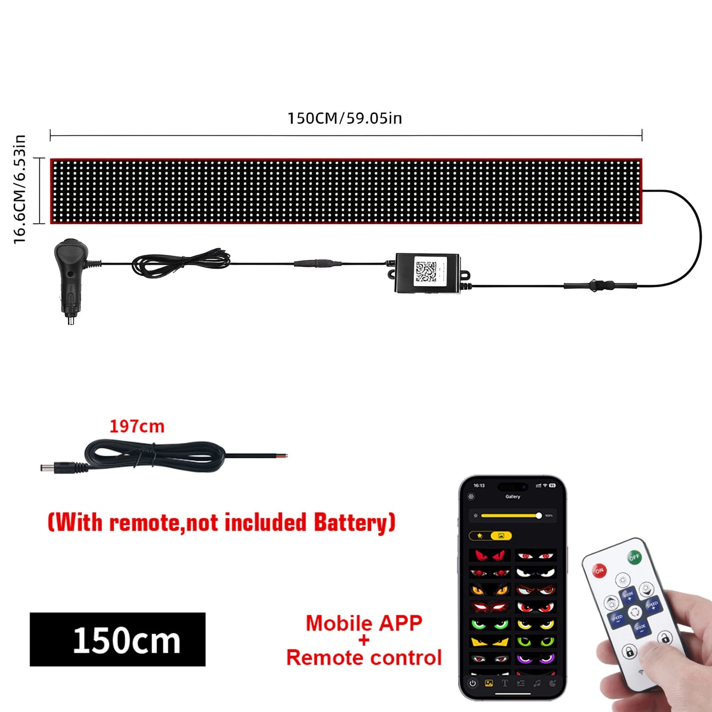 GlowMotion Devil Eye LED Matrix Display (APP Control, 12/24V)