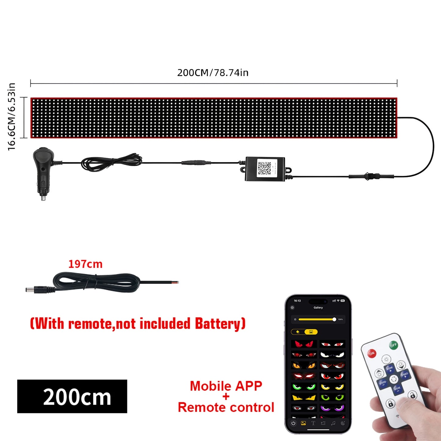 GlowMotion Devil Eye LED Matrix Display (APP Control, 12/24V)