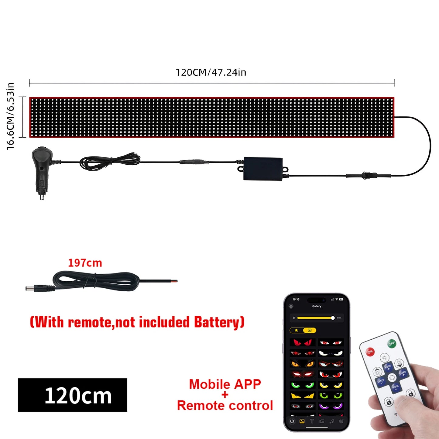 GlowMotion Devil Eye LED Matrix Display (APP Control, 12/24V)