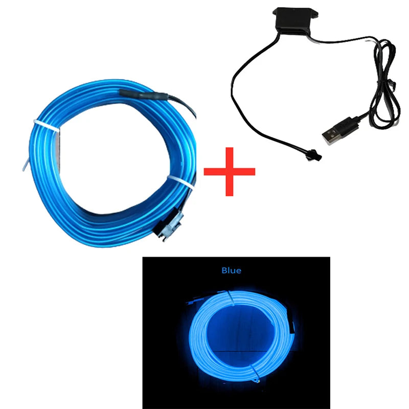 GlowMotion™ Neon EL Interior Light Strip (USB, DIY)