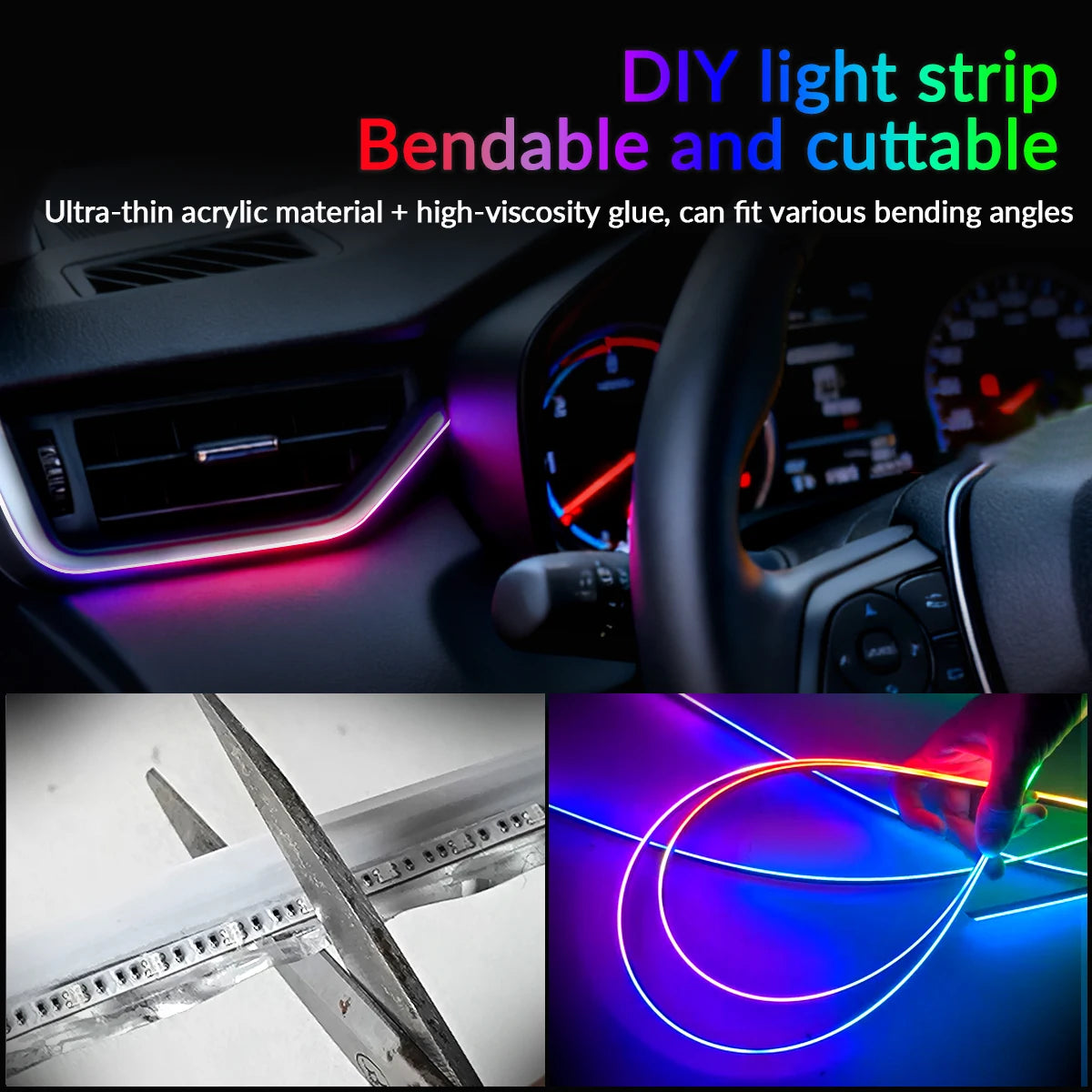 GlowMotion 18-in-1 RGB Car Ambient Lights (64 Colors)